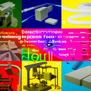 An image showcasing a vibrant collage of 3D printing essentials: extruder, filament, build plate, slicer software, support structures, and heated bed, visually representing the diverse glossary of terms